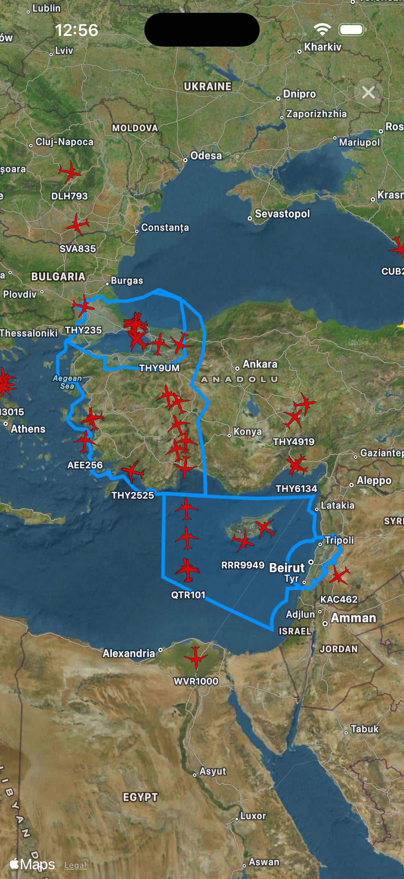 Map view on iPhone